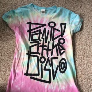 Tie dye panic at the disco t shirt